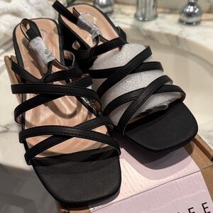 Journee Collection Black Strappy Sandals